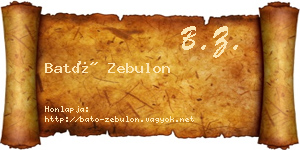 Bató Zebulon névjegykártya